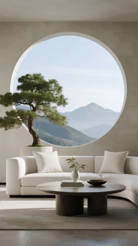 禅意山景客厅图片