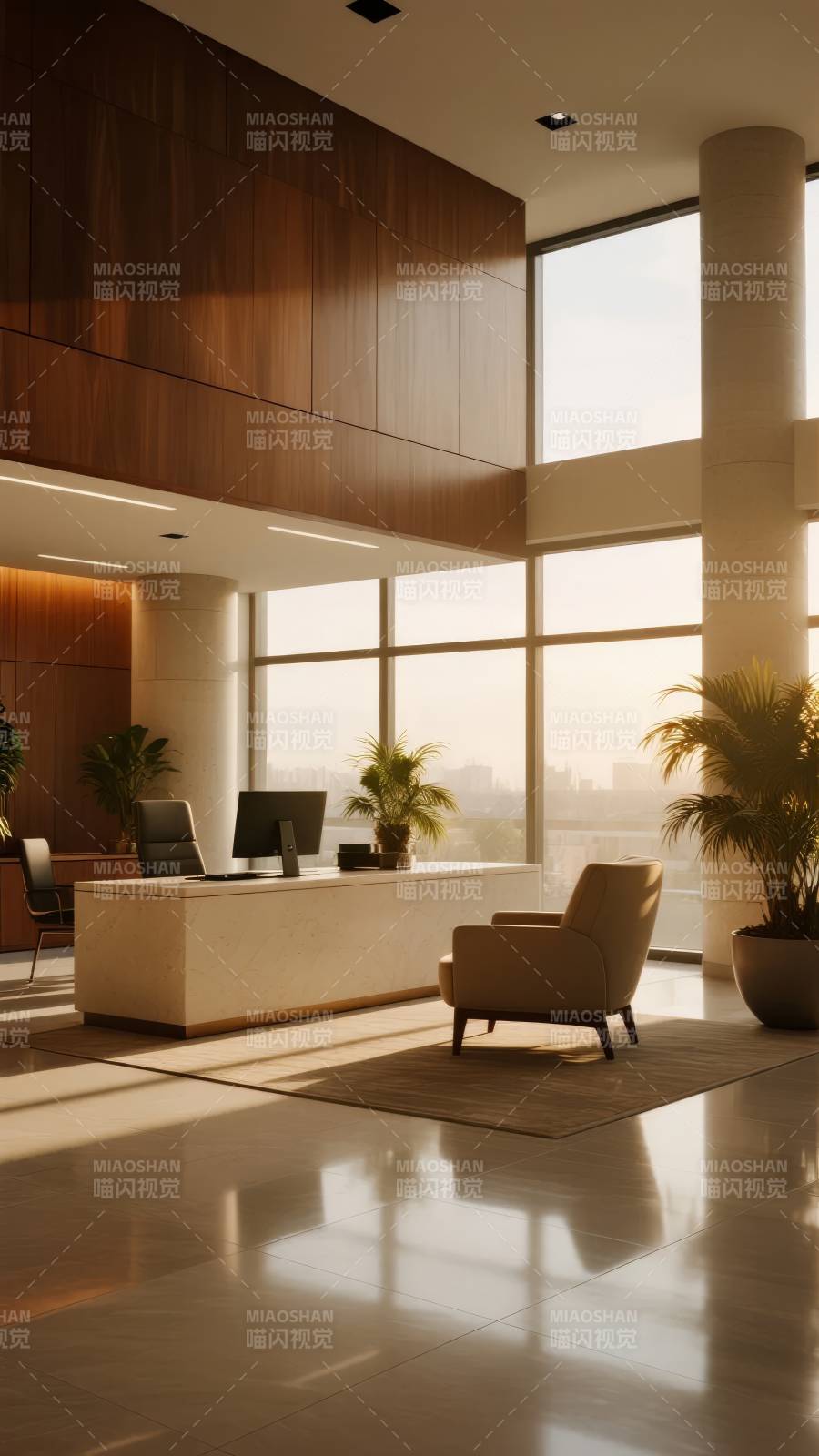 现代办公大厅图片