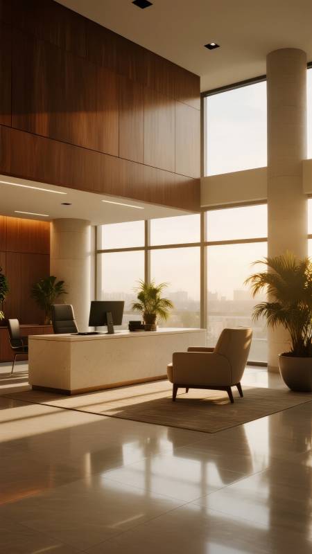 现代办公大厅图片