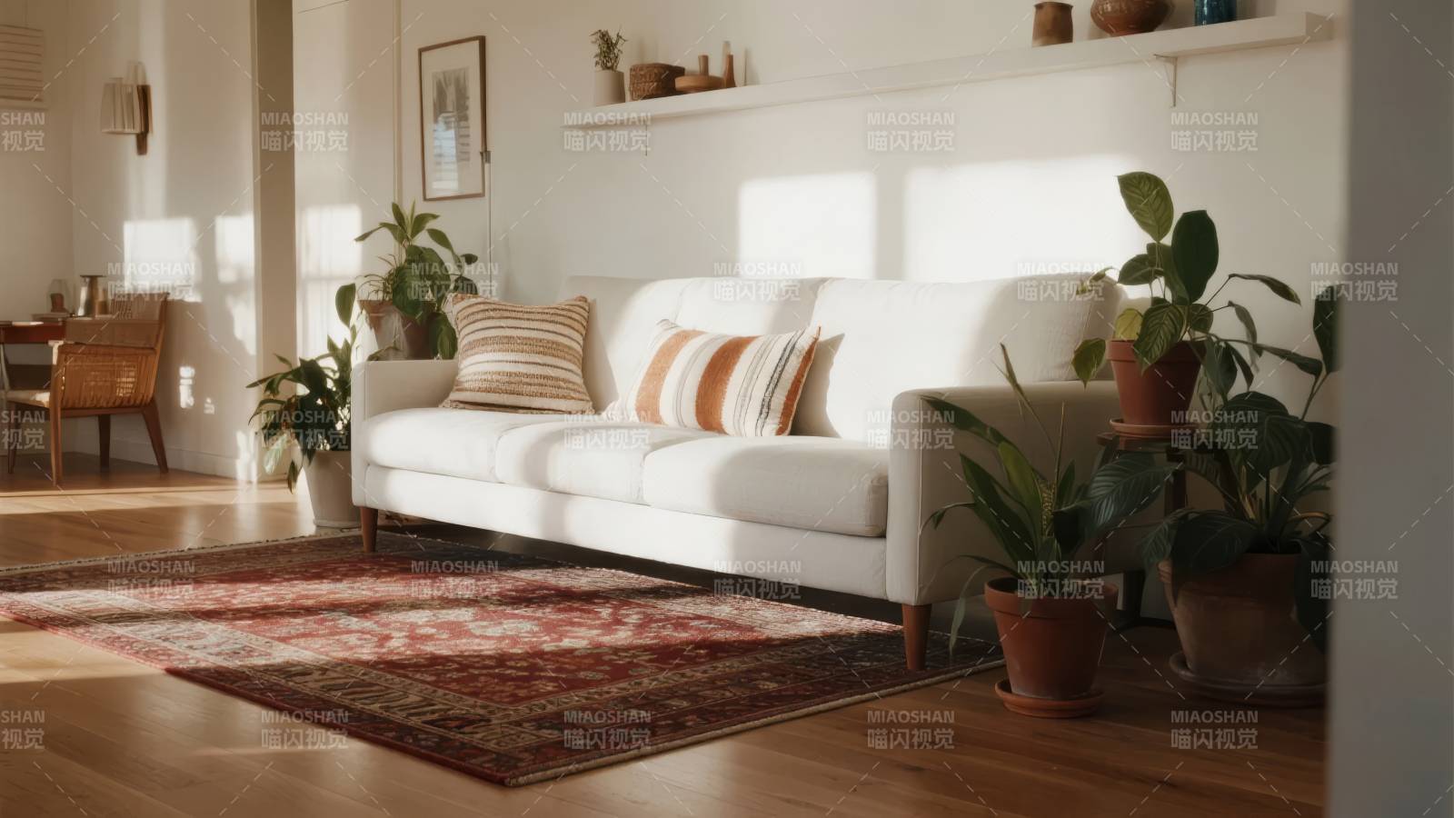 温馨客厅绿植点缀图片