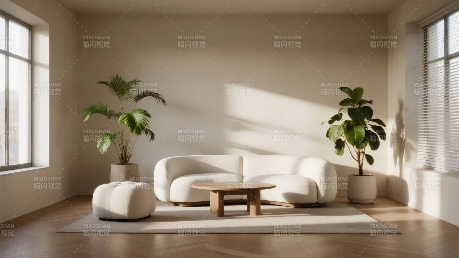 简约客厅绿植点缀图片