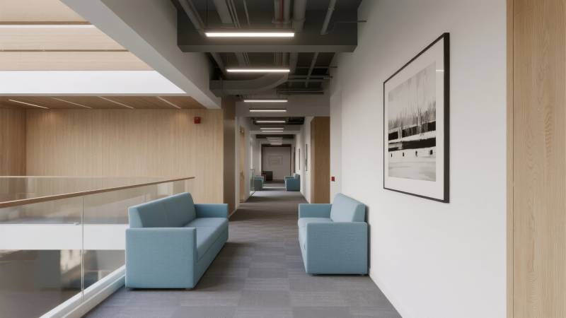 现代办公走廊一角图片