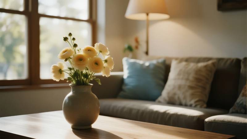 温馨客厅花景图片