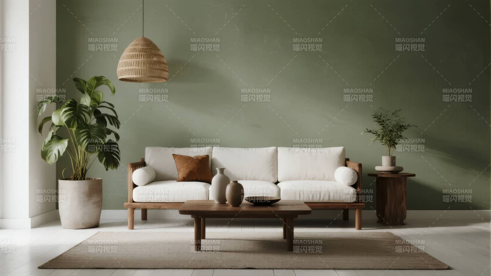 简约客厅绿意盎然图片