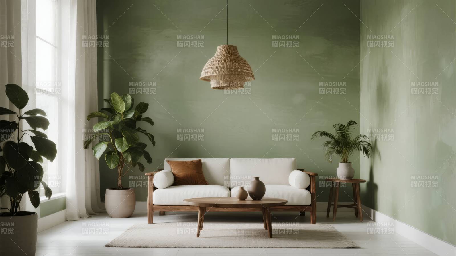 绿意盎然的客厅图片