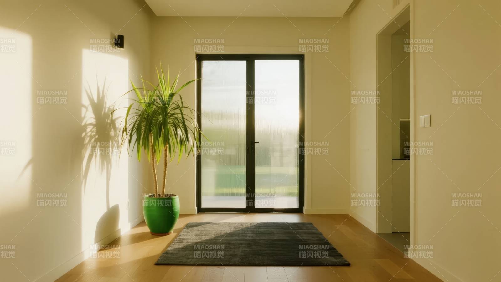 阳光洒满的简约客厅图片