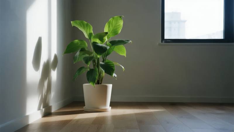 窗边绿植静谧时光图片