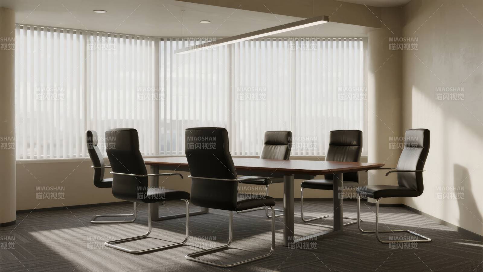 现代会议室一角图片