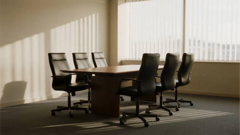 现代会议室静谧一角图片