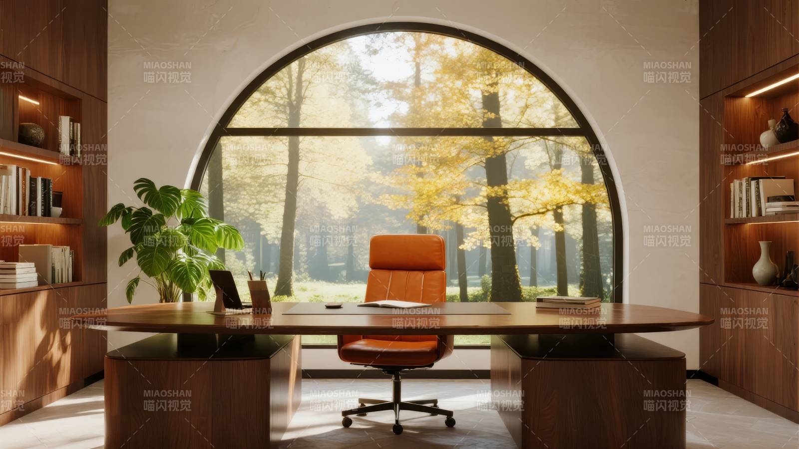 秋日书房静谧景图片