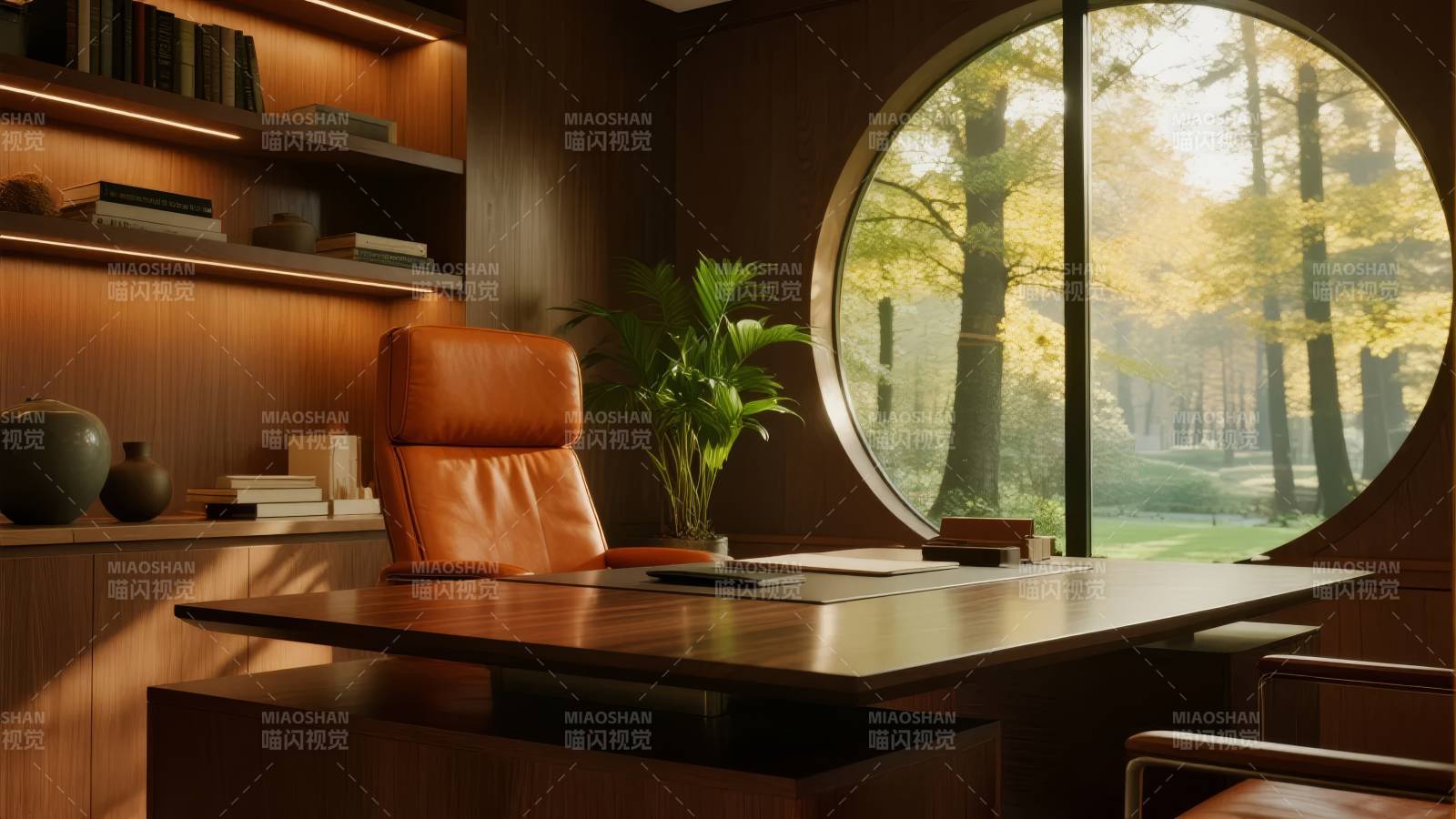 静谧书房 窗外秋景图片