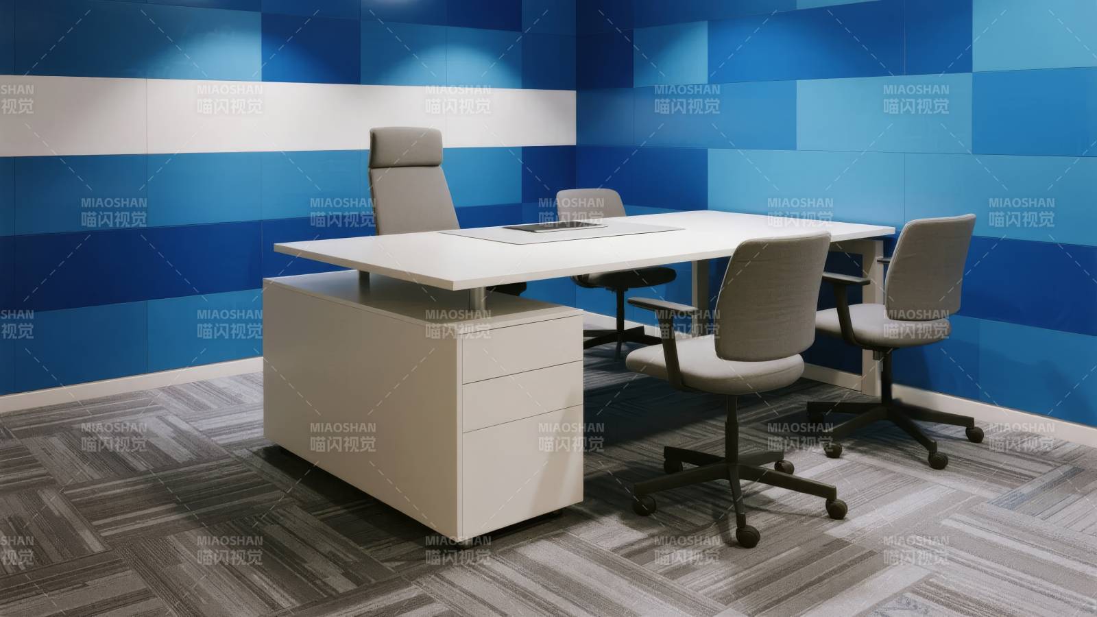 现代办公桌椅组合图片