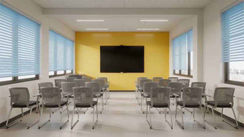 现代会议室布置图片