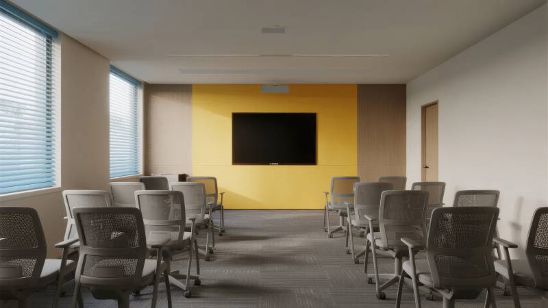 现代会议室布置图片