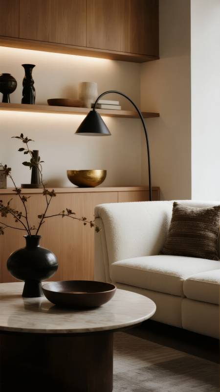 现代简约客厅一角图片