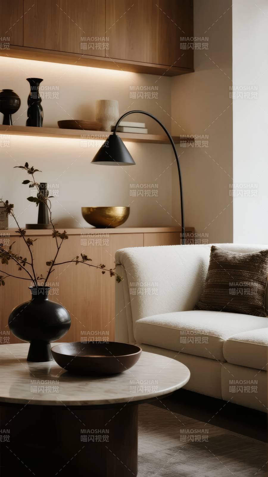 现代简约客厅一角图片