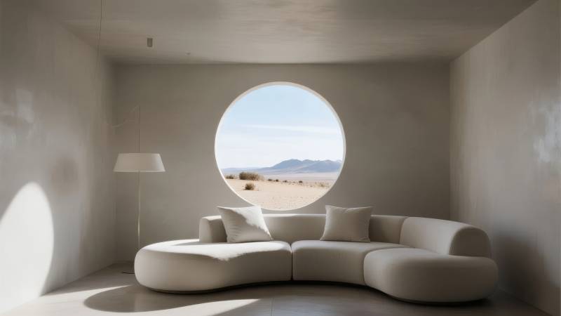 极简沙漠观景屋图片
