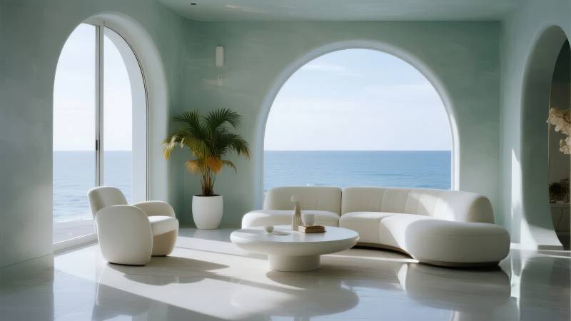 海景现代客厅图片