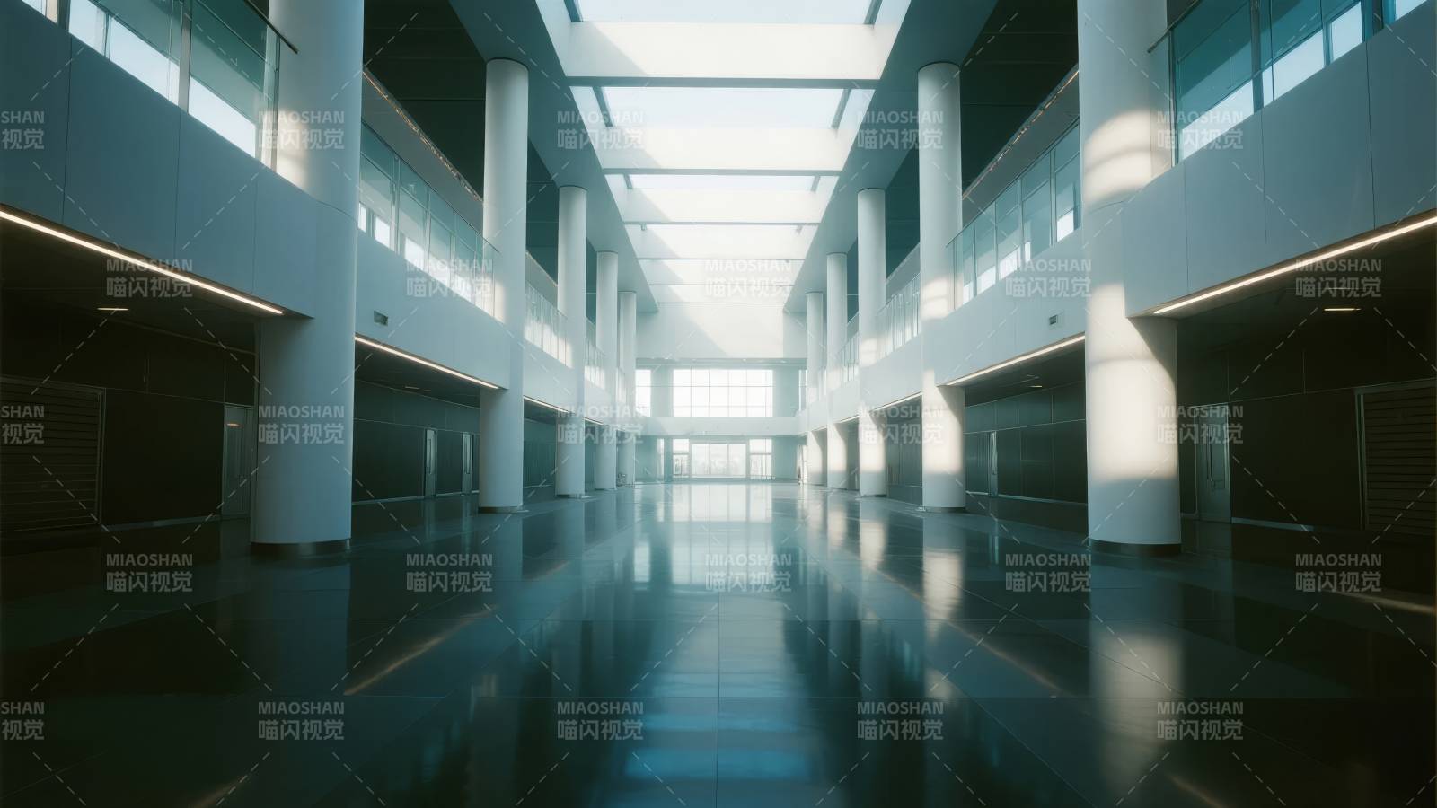 现代建筑长廊图片