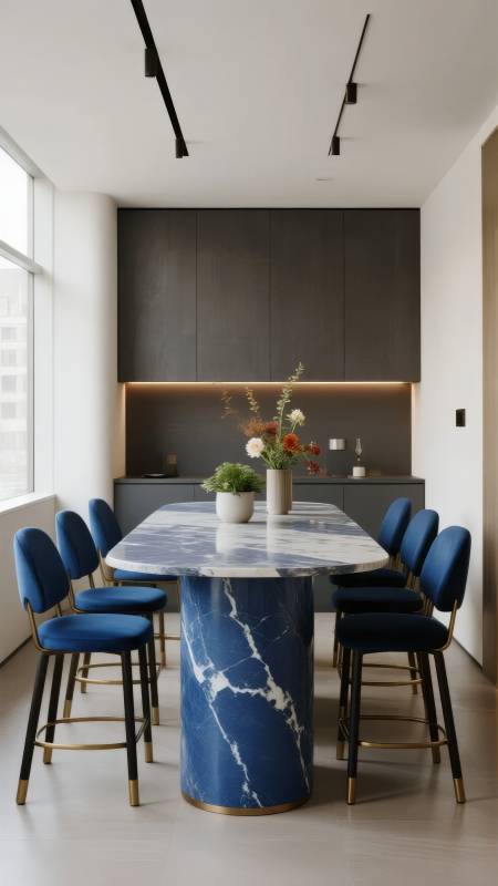 蓝岩餐桌现代风图片