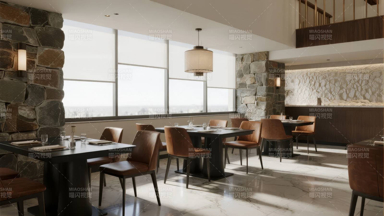 现代餐厅静谧一角图片