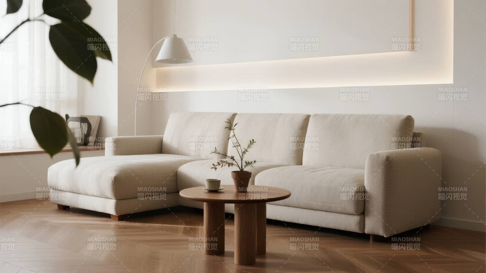 简约客厅沙发一角图片