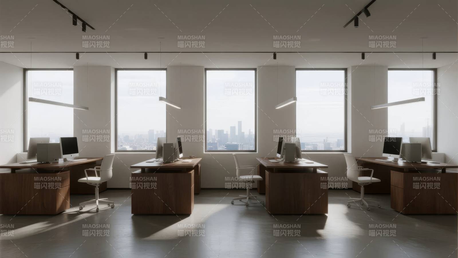 现代办公室全景图片