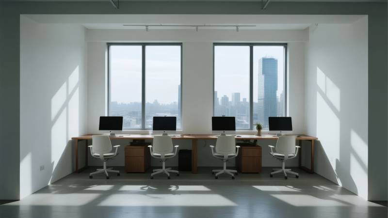 现代办公室全景图片