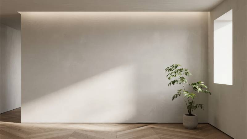 简约光影绿植角落图片