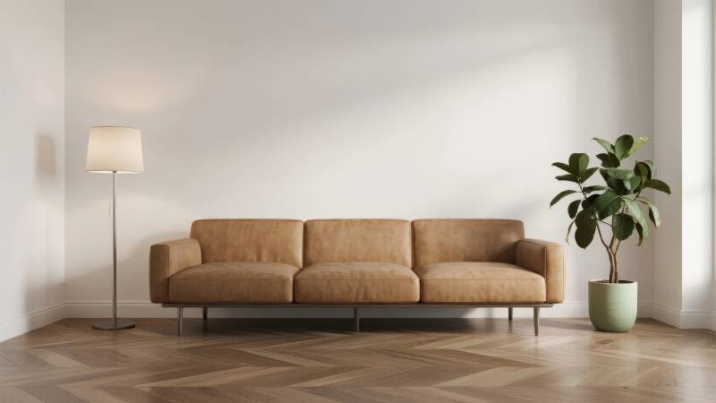 简约客厅沙发绿植图片