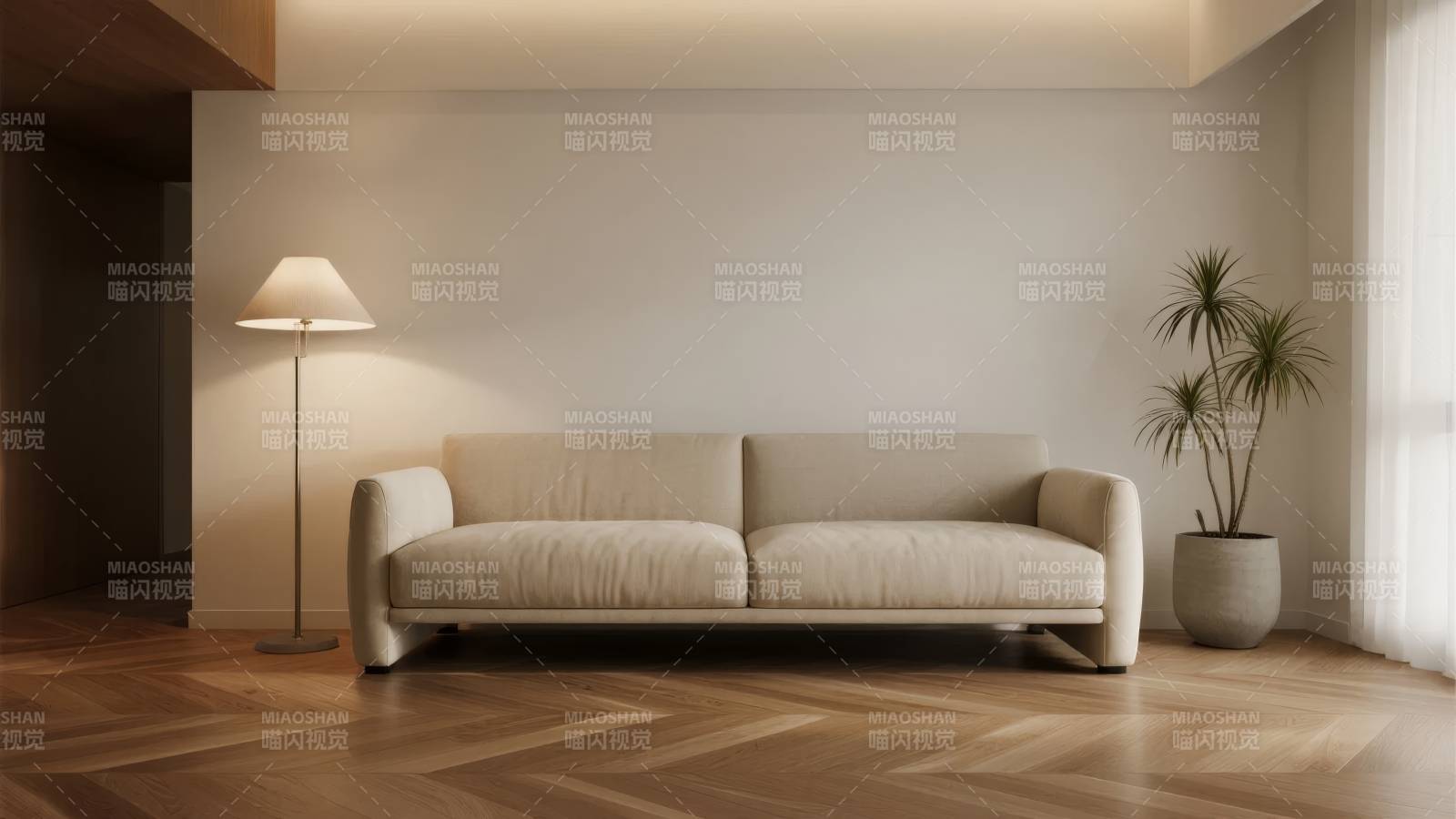 简约客厅沙发一角图片