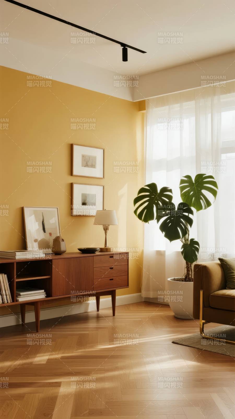 温暖阳光客厅一角图片