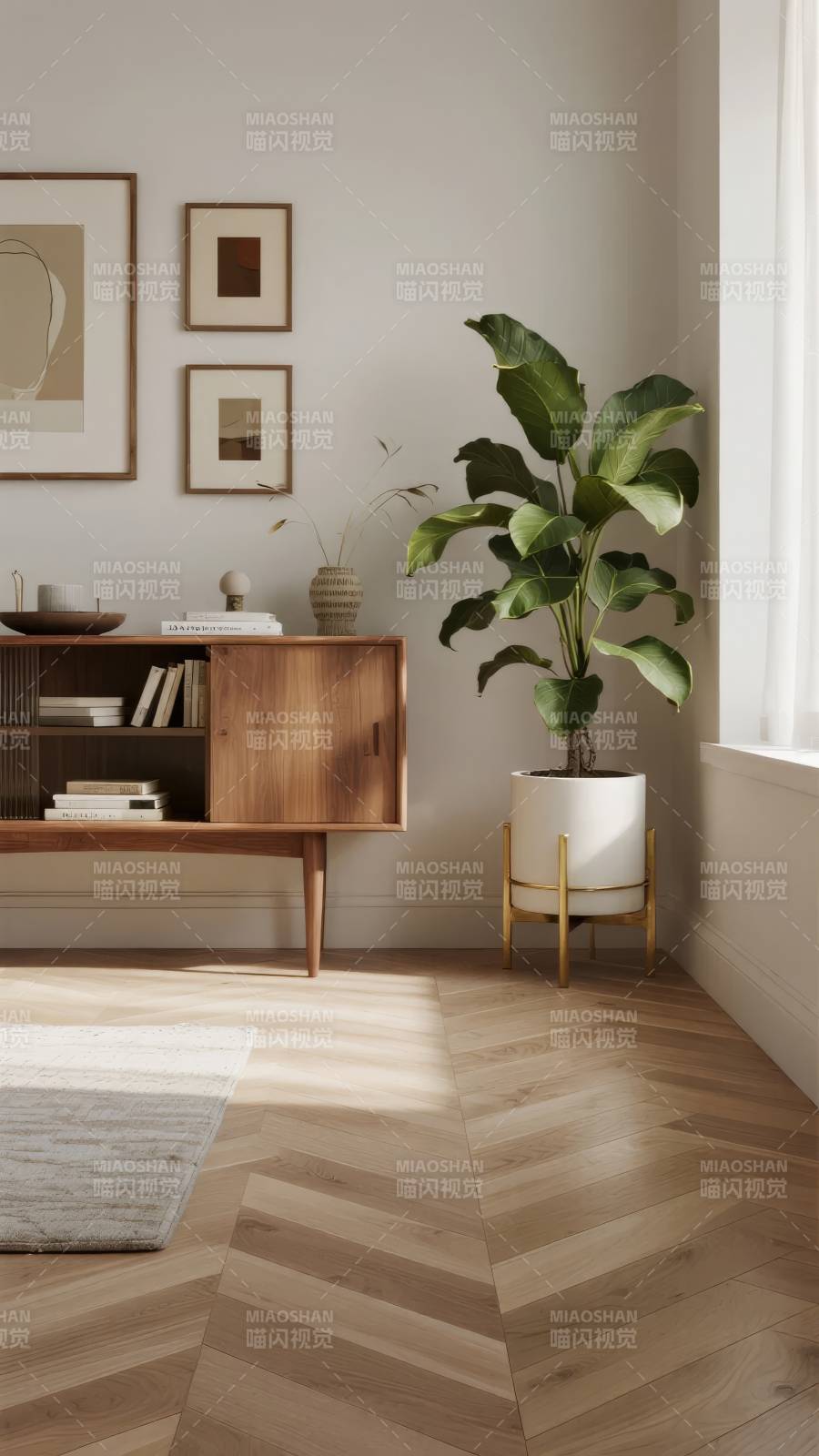 绿植点缀温馨角落图片