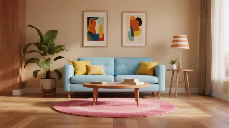 温馨现代客厅一角图片