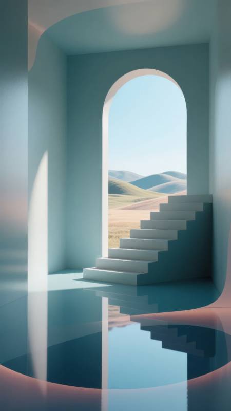 阶梯通向远方图片