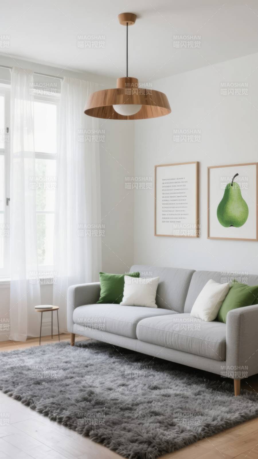 简约客厅绿意盎然图片