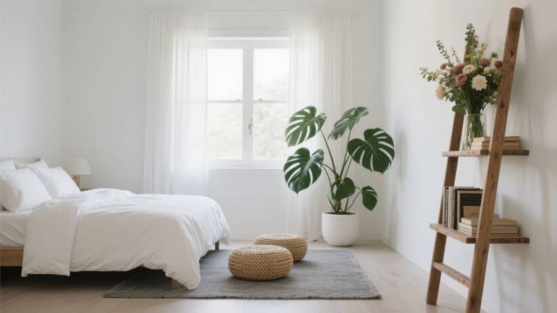 简约卧室绿植装饰图片