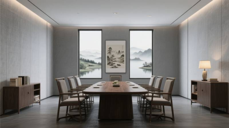 现代简约会议室图片