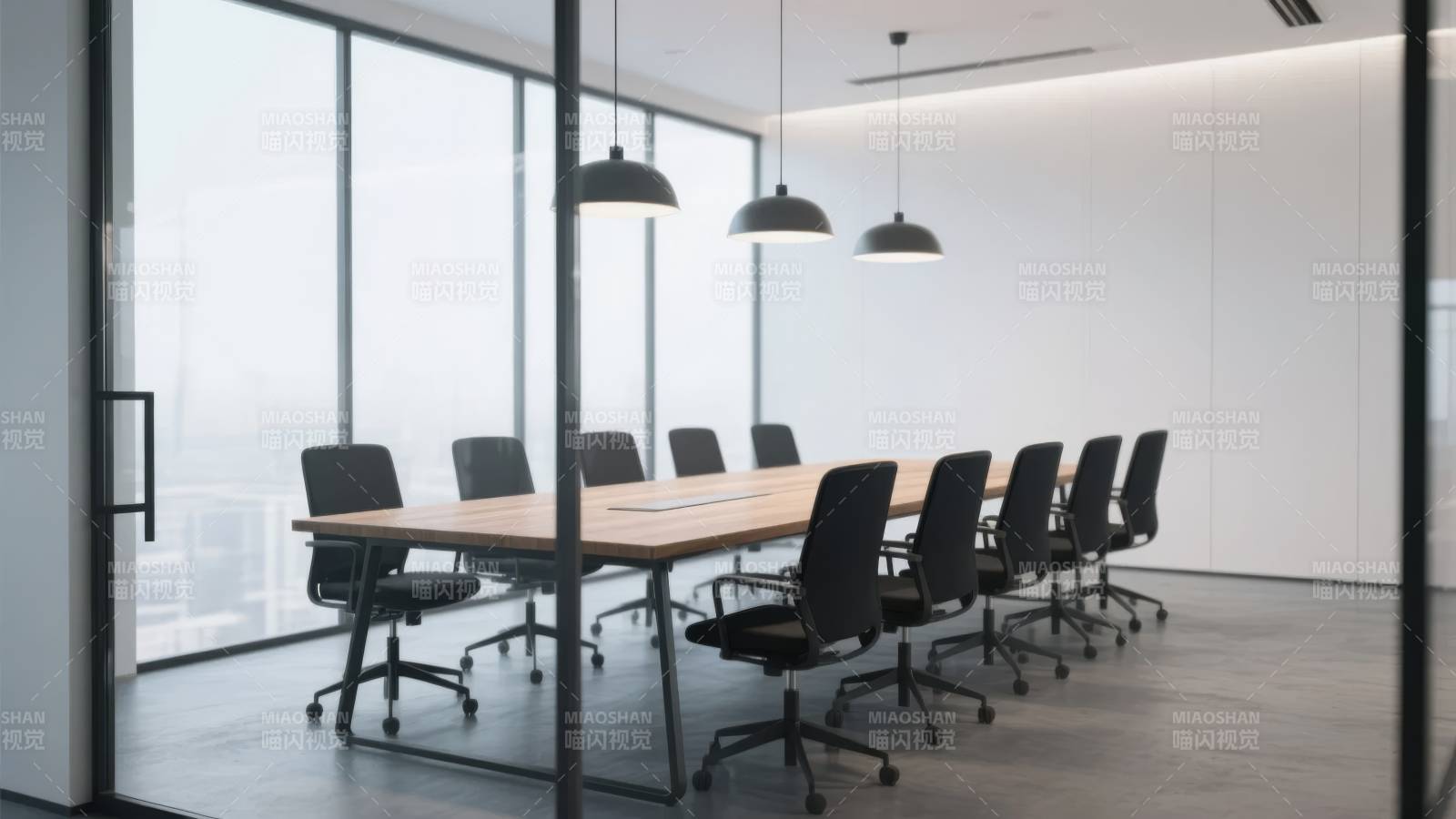 现代会议室全景图片