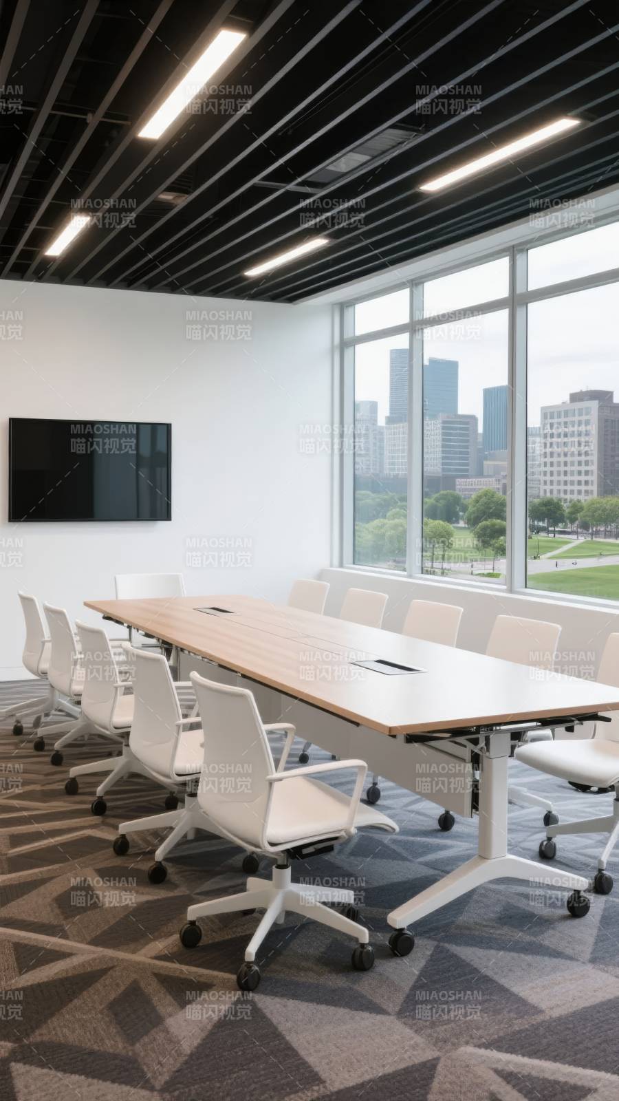 现代会议室全景图片