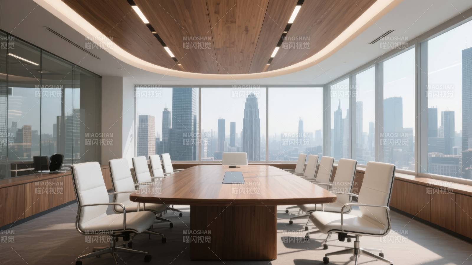 现代会议室全景图片