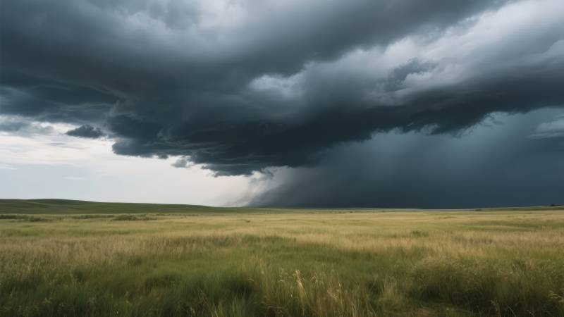 风暴来临前的草原图片