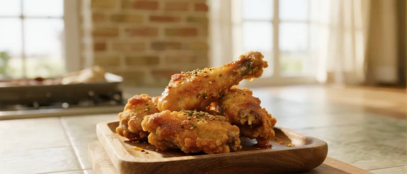 金黄酥脆烤鸡腿图片