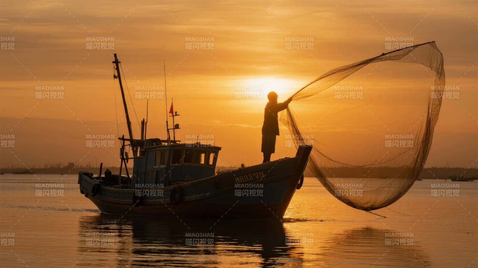 渔舟唱晚图片