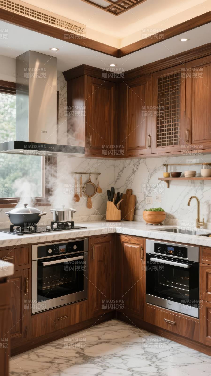 现代厨房烹饪场景图片