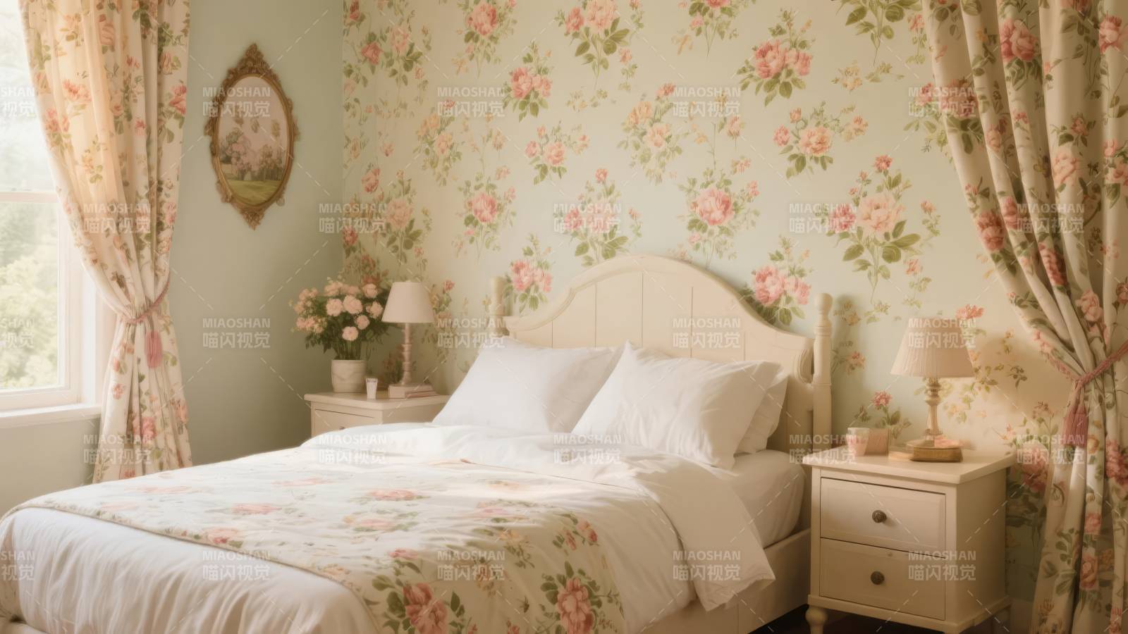 温馨花漾卧室图片