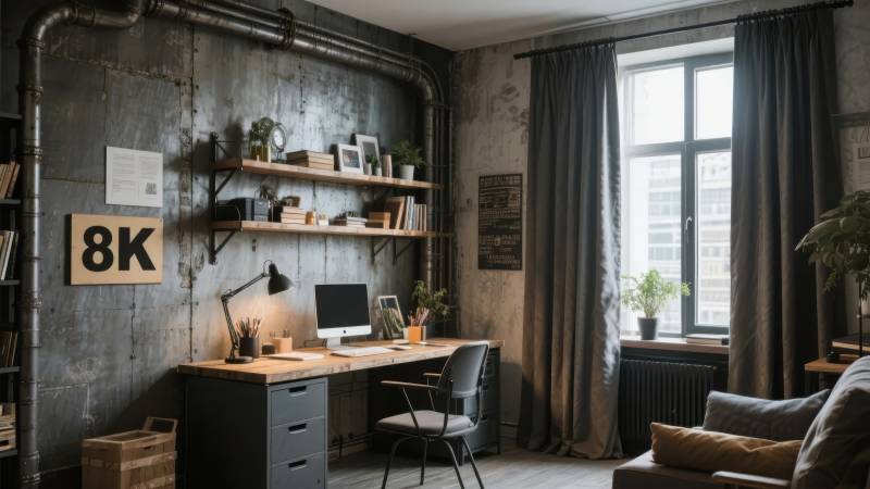 工业风书房设计图片