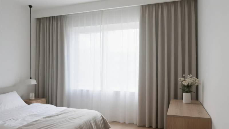 简约卧室窗帘设计图片