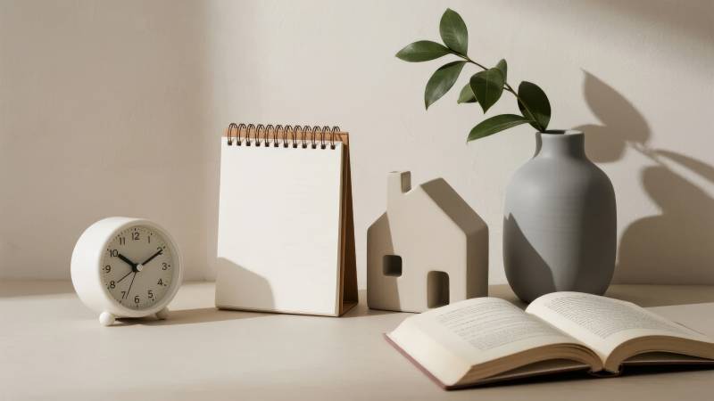 静谧书桌一角图片