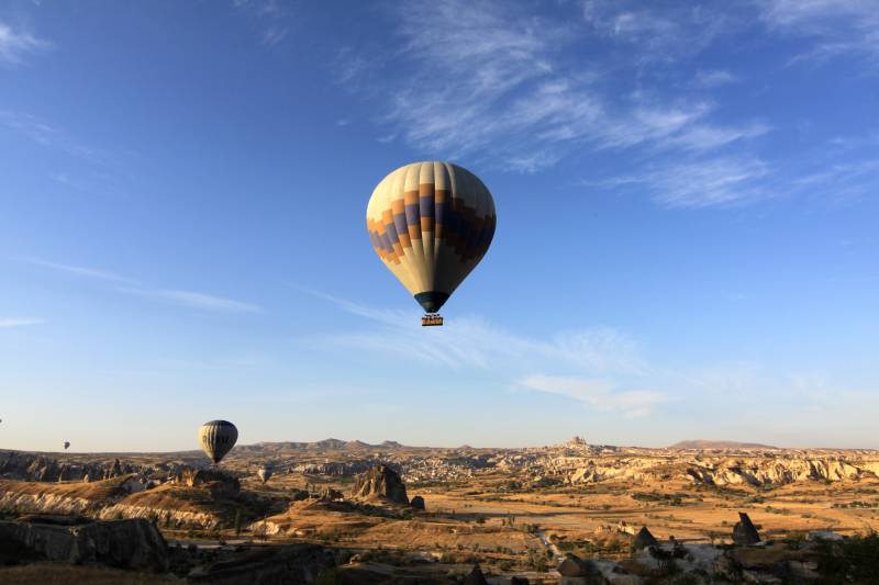 卡帕多奇亚热气球翱翔峡谷图片